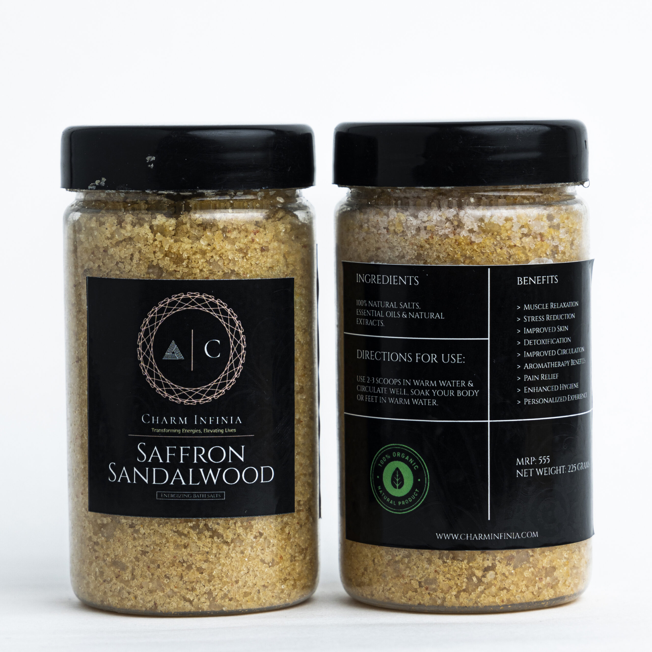 Saffron & Sandalwood Bath Salt 300g - Image 3