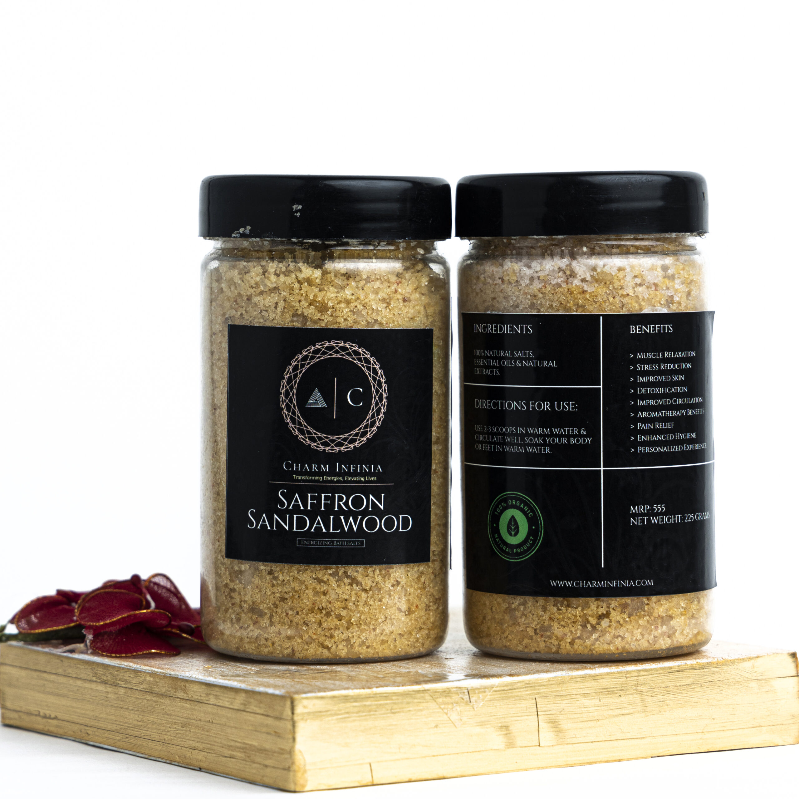 Saffron & Sandalwood Bath Salt 300g - Image 2